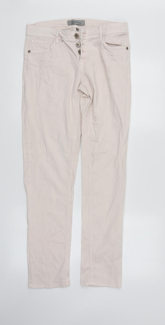 Blue Motion Womens Ivory  Denim Straight Jeans Size 10 L30 in