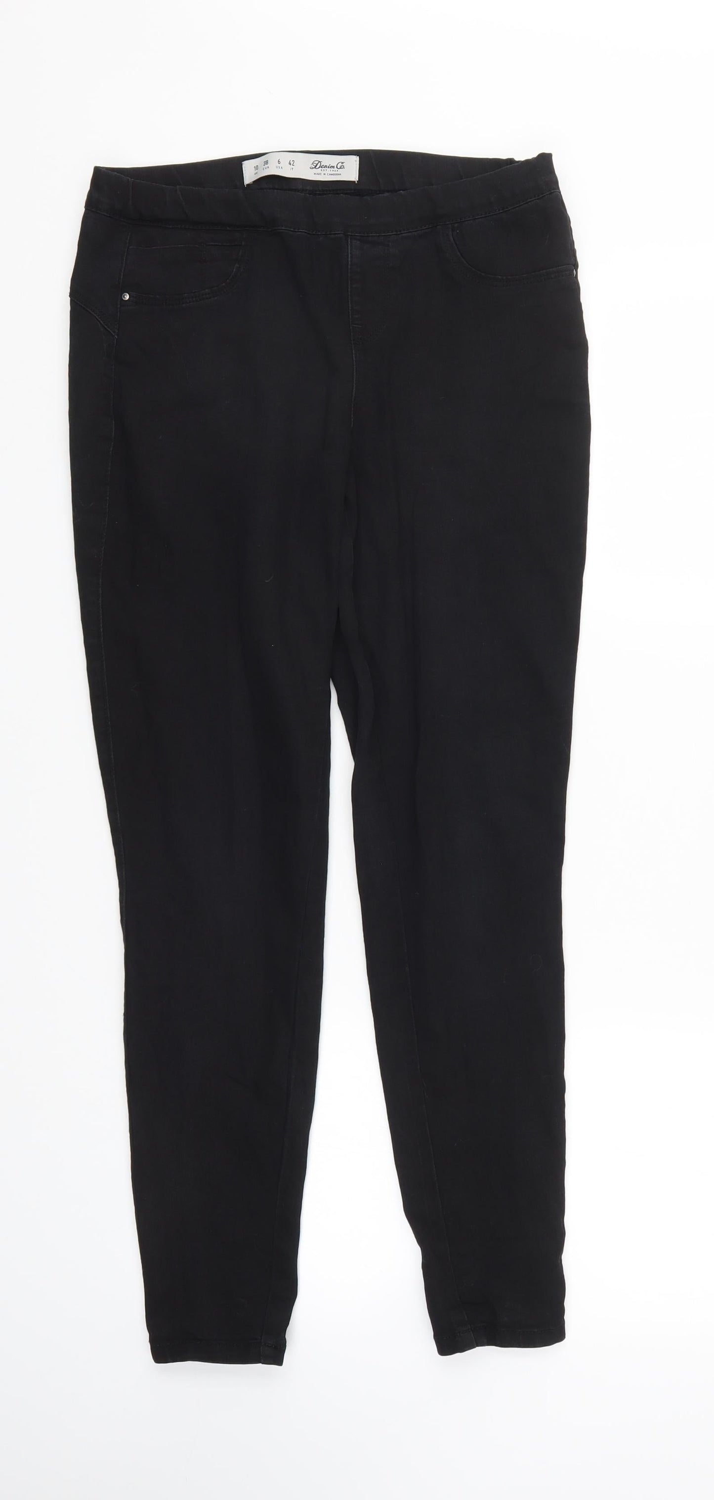 Denim & Co. Womens Black  Denim Tapered Jeans Size 10 L27 in