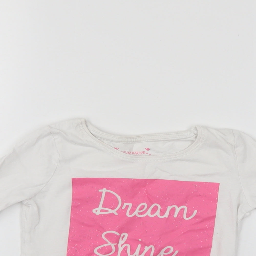 Primark Girls White   Pullover Jumper Size 4-5 Years