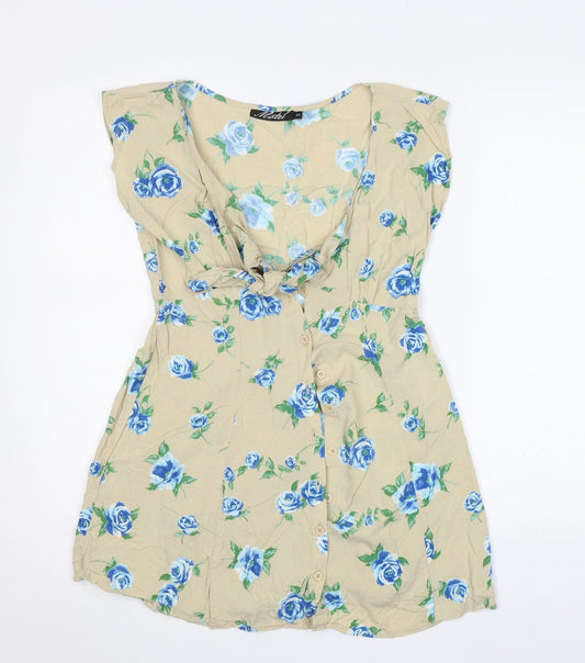 Motel Womens Beige Floral  Fit & Flare  Size XS