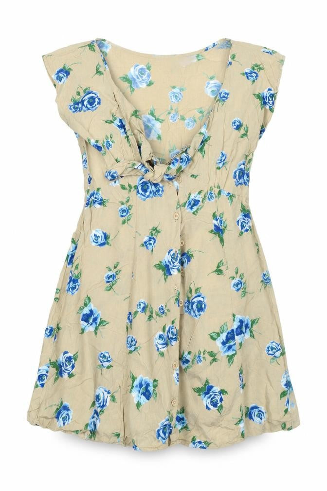 Motel Rocks Womens Beige Floral  Fit & Flare  Size XS