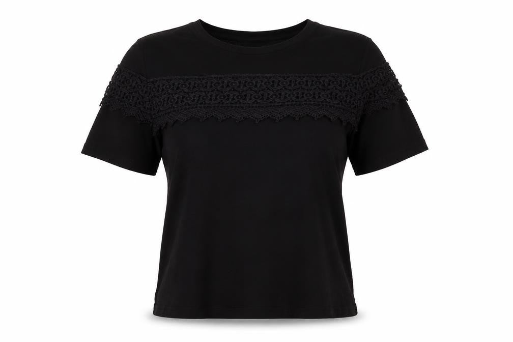 Be You Womens Black   Basic T-Shirt Size 8