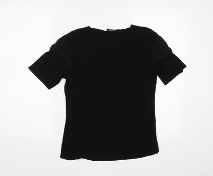 Be You Womens Black   Basic T-Shirt Size 8
