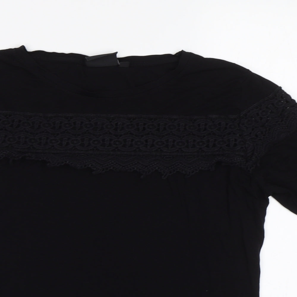 Be You Womens Black   Basic T-Shirt Size 8