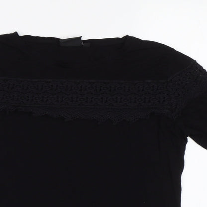 Be You Womens Black   Basic T-Shirt Size 8
