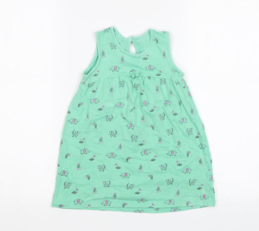 George Baby Green Geometric  A-Line  Size 18-24 Months