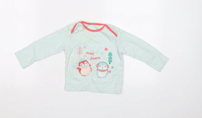 Additional front view of Nutmeg girls’ green basic polo, size 2, years - penguins