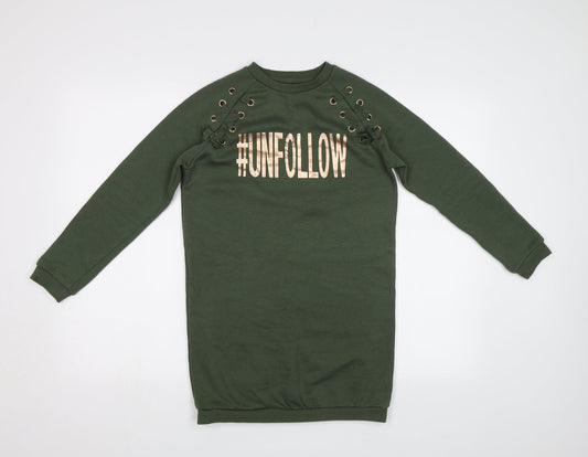 Primark Girls Green   Pullover Sweatshirt Size 10-11 Years