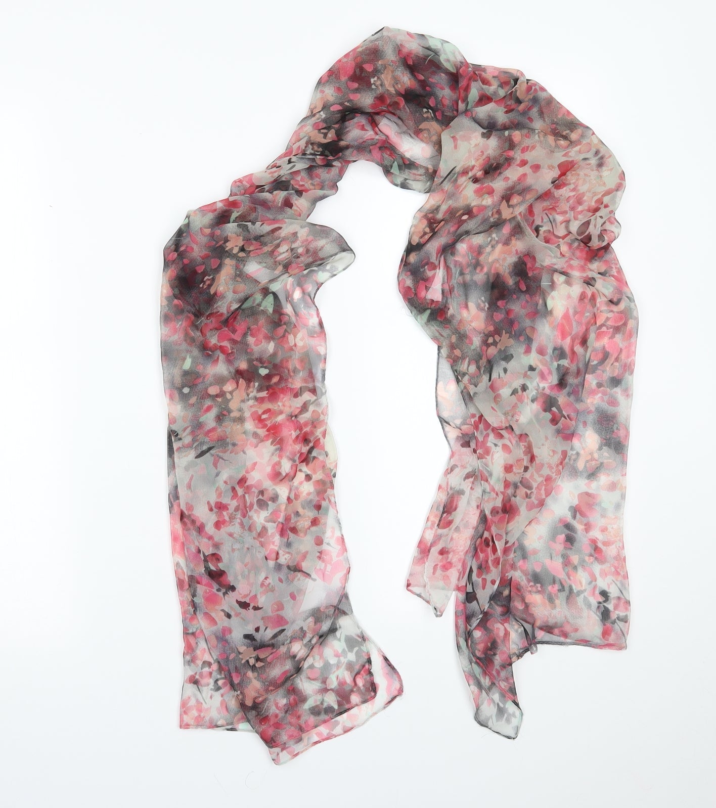 Preowrn Womens Pink Floral   Scarf