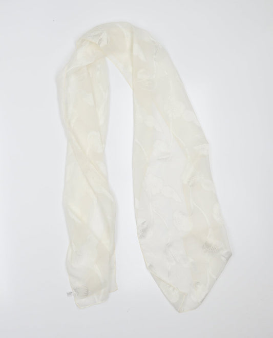 Preworn Womens White Floral   Scarf