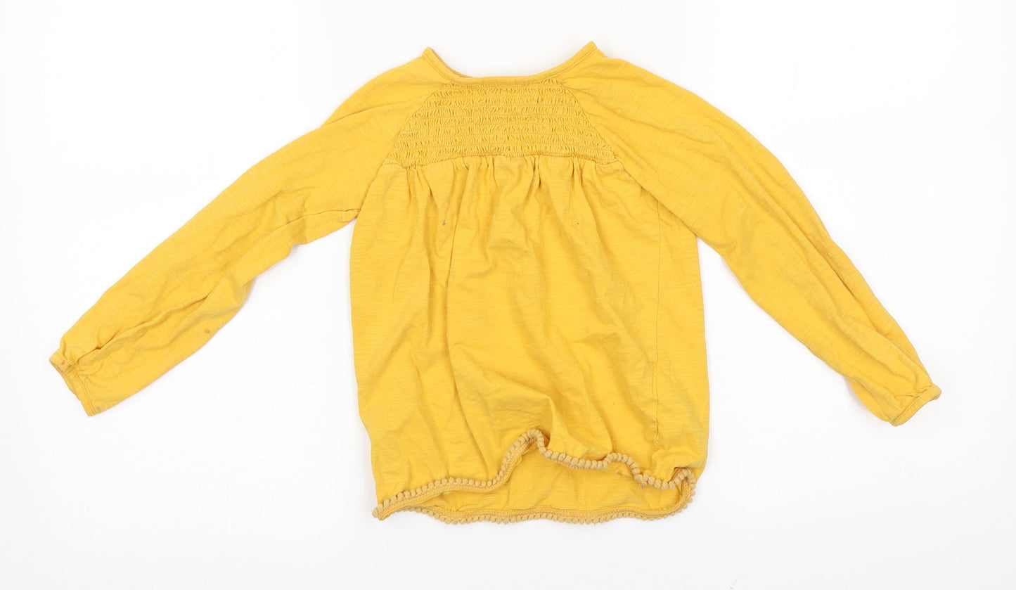 M&S Girls Yellow   Basic Blouse Size 5-6 Years  -