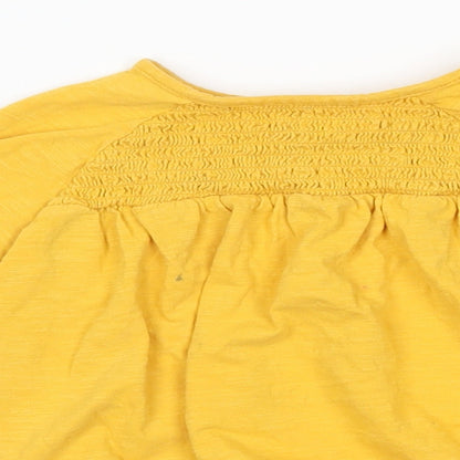 Close-up detail of Marks & Spencer girls’ yellow basic blouse, size 5-6, years
