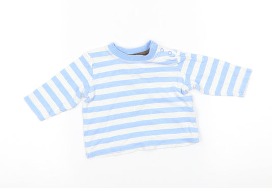 George Baby White Striped  Basic T-Shirt Size 0-3 Months  -