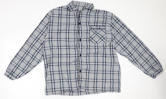 Peacocks Mens Grey Plaid   Button-Up Size L