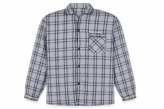 Peacocks Mens Grey Plaid   Button-Up Size L