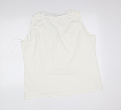 Bonprix Womens White Basic Blouse Size 2XL