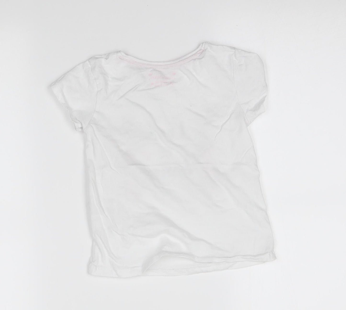 Primark Girls White   Basic T-Shirt Size 5-6 Years  - love to dance