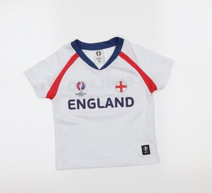 Additional front view of euro 2016 france girls’ white basic t-shirt, size 2-3, years - england