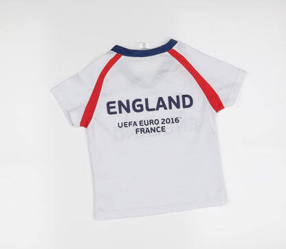 Back view of euro 2016 france girls’ white basic t-shirt, size 2-3, years - england