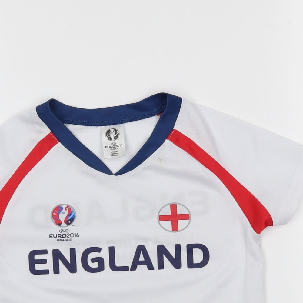 euro 2016 france Girls White   Basic T-Shirt Size 2-3 Years  - england