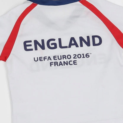 Brand and care label for euro 2016 france girls’ white basic t-shirt, size 2-3, years - england