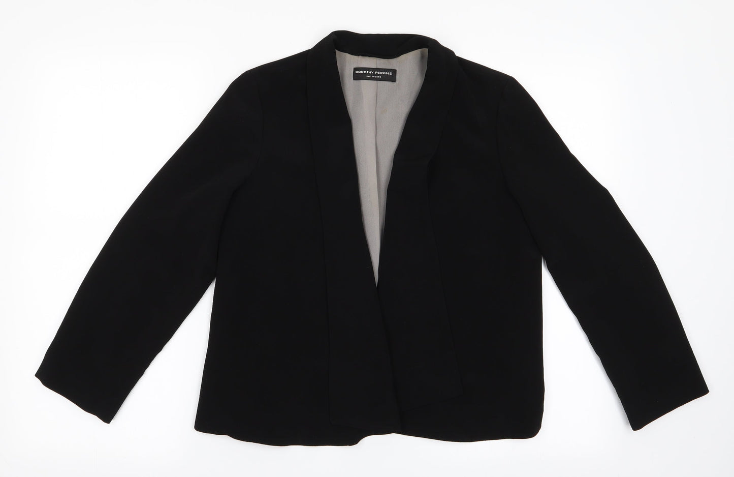 Dorothy Perkins Womens Black   Jacket  Size 8  - Waterfall Jacket