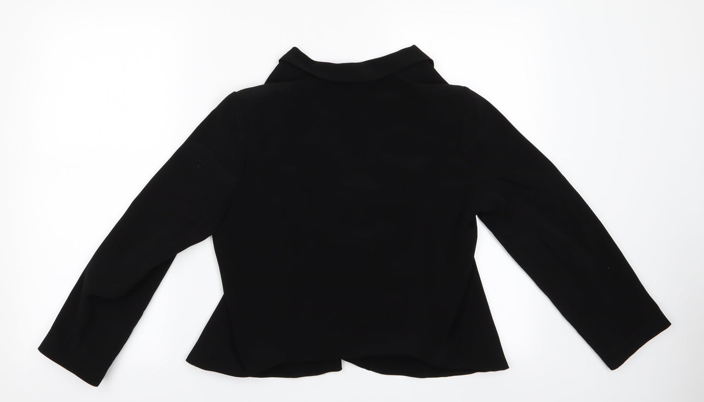 Dorothy Perkins Womens Black   Jacket  Size 8  - Waterfall Jacket