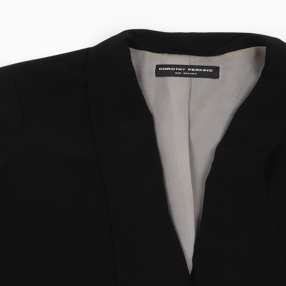 Dorothy Perkins Womens Black   Jacket  Size 8  - Waterfall Jacket