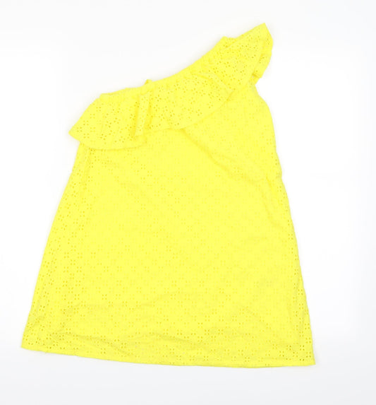 Matalan Girls Yellow Floral  A-Line  Size 7 Years