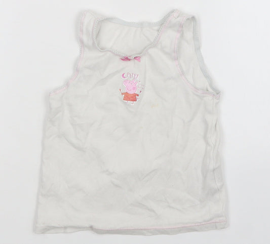Mothercare Girls White   Basic Tank Size 2-3 Years  - Peppa Pig