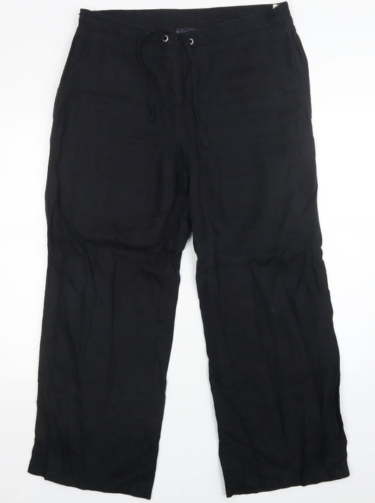 M&S Womens Black   Trousers  Size 16 L27 in