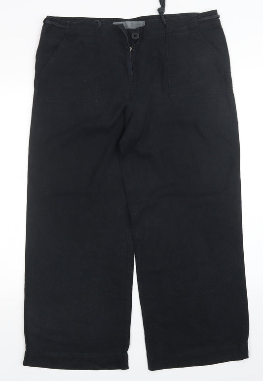 South Womens Black   Trousers  Size 14 L27 in