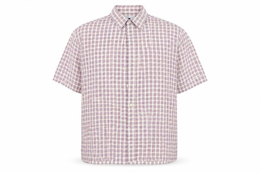 Purple Flag Mens Multicoloured Check   Button-Up Size XL