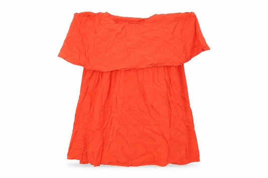 H&M Womens Red   Basic Blouse Size 14