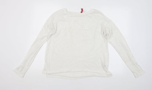 H&M Womens White   Pullover Jumper Size L