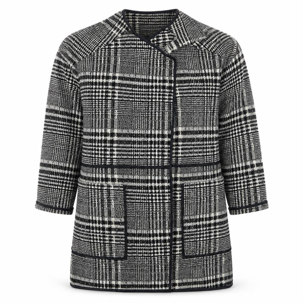 Atmosphere Womens Grey Check  Jacket Coatigan Size 12
