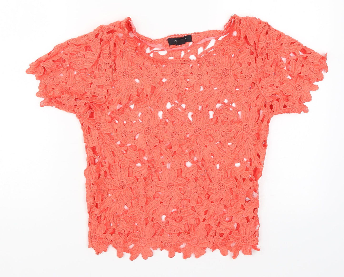 Atmosphere Womens Red Floral  Basic T-Shirt Size 6