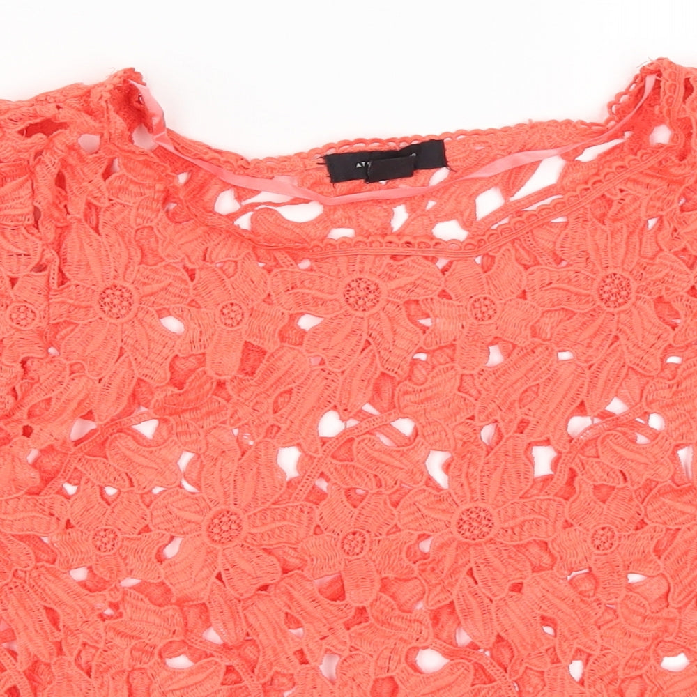 Atmosphere Womens Red Floral  Basic T-Shirt Size 6