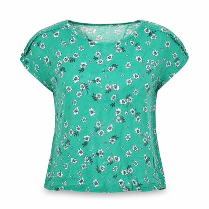 Primark Womens Green Floral  Basic T-Shirt Size 8