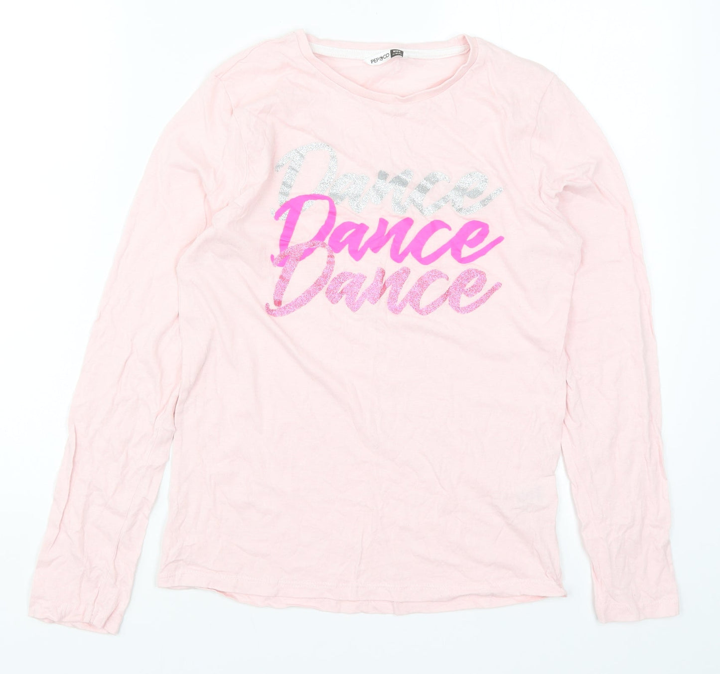 Pep&C Girls Pink Solid  Top Pyjama Top Size 11-12 Years  - Dance Dance Dance