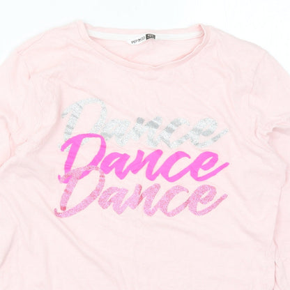 Pep&Co Girls Pink Solid  Top Pyjama Top Size 11-12 Years  - Dance Dance Dance