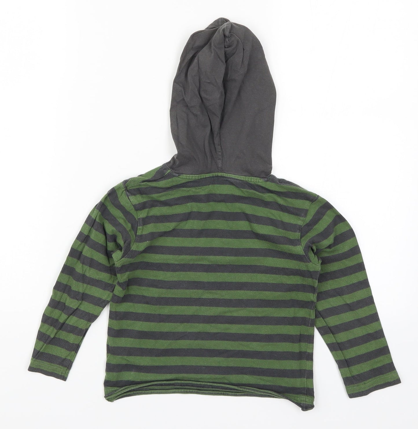 In Extenso Boys Green Striped  Pullover Hoodie Size 4 Years  - Dark in the City