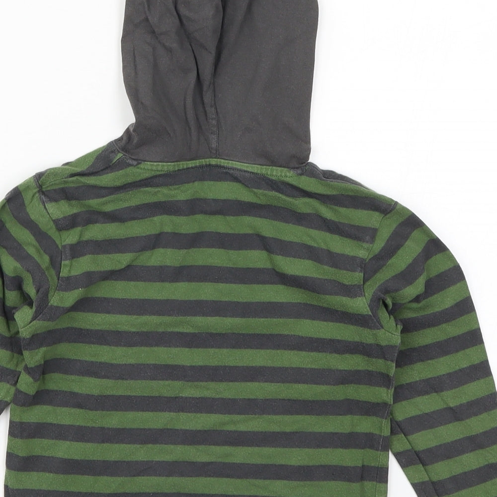 In Extenso Boys Green Striped  Pullover Hoodie Size 4 Years  - Dark in the City