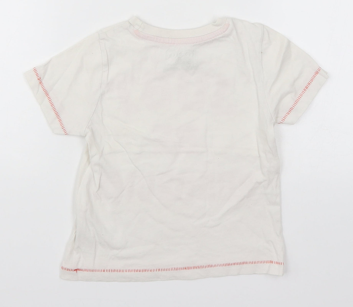 F&F Boys White   Basic T-Shirt Size 4-5 Years  - Just Be Roarsome