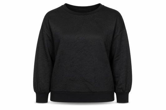 F&F Womens Black   Pullover Sweatshirt Size 12  - Crinkle Effect
