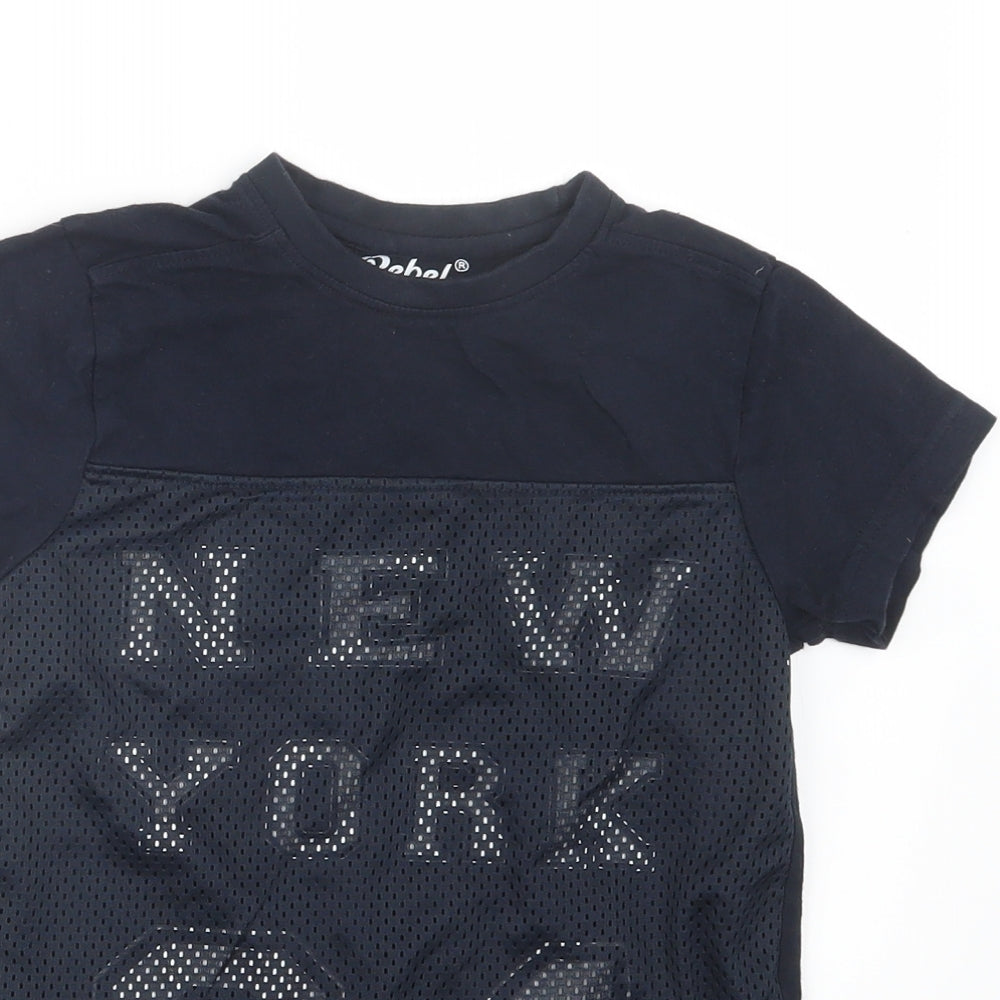 Rebel Boys Blue   Basic T-Shirt Size 5-6 Years