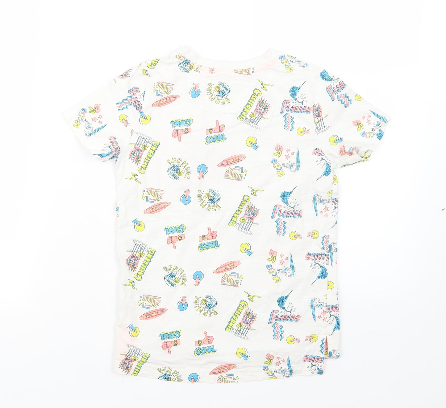 TU Boys White Geometric  Basic T-Shirt Size 6 Years