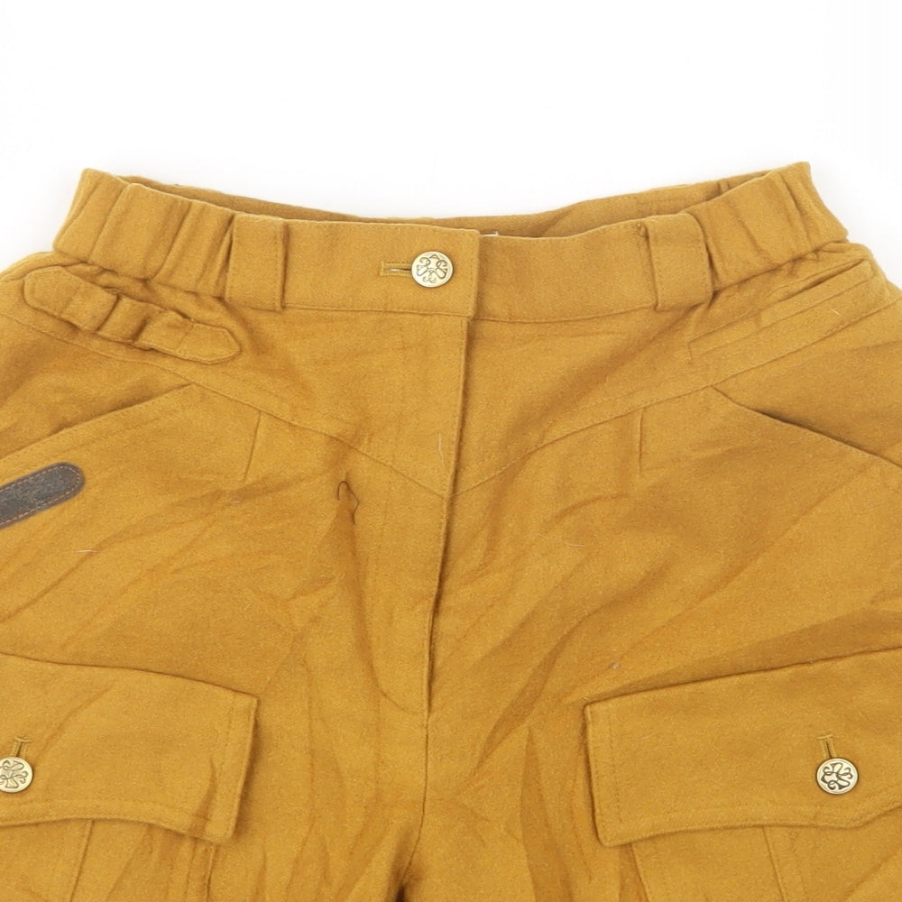 H-L Womens Yellow   Compression Shorts Size 23 in