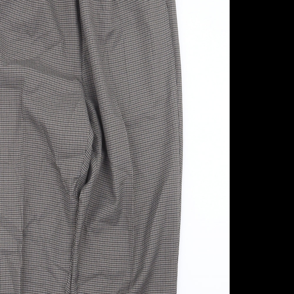 Premier Man Mens Brown Houndstooth  Trousers  Size 36 in L31 in