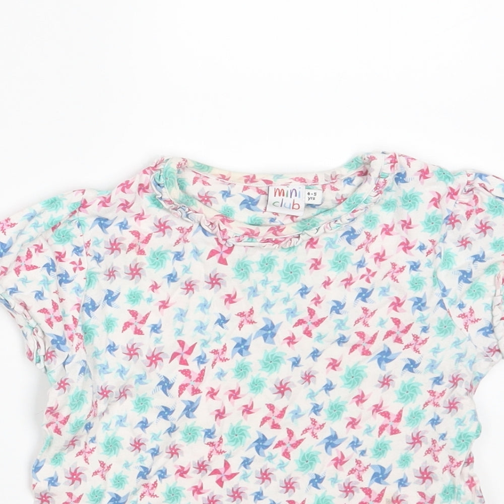 Mini Club Girls White   Basic T-Shirt Size 4-5 Years